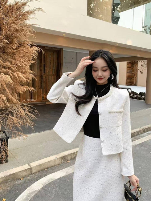 Pearl Embedded Premium Quality Tweed Co-Ord Sets